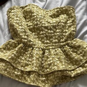 Floral Strapless Peplum Top